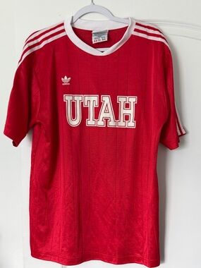 Vintage Adidas Utah Jersey Made USA Trefoil Mens XL College 90s